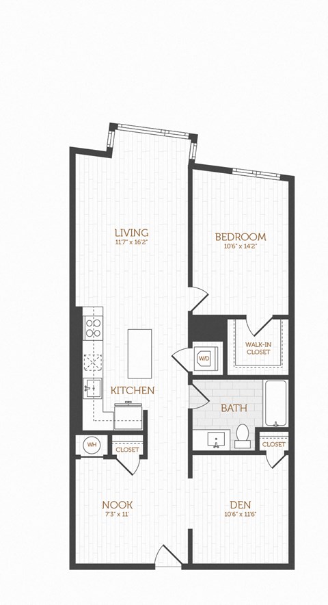 a floor plan of a bedroom apartment floor